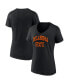 Women's Black Oklahoma State Cowboys Basic Arch V-Neck T-shirt