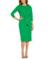 Women's Tie-Front 3/4-Sleeve Crepe Knit Dress