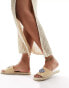 South Beach evil eye embellished espadrille mule sandals in natural raffia