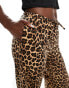 Threadbare tie waist trouser in leopard