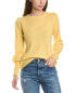 Forte Cashmere Gathered Sleeve Crew Cashmere Sweater Women's