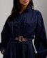 Women's Buckle-Trim Cotton-Blend Shirtdress