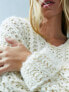 ASOS DESIGN hand knit jumper in chunky stitch with turn back cuffs in cream