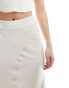 & Other Stories satin midi skirt with panel detail in off white