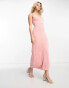 Morgan knitted cami maxi dress in pink