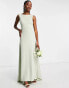 TFNC Bridesmaid bow back maxi dress in sage green