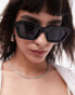 Topshop Alder oversized angled sunglasses in black