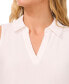 Women's Sleeveless Polo-Collar Solid-Knit Top