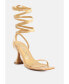 Women's Lewk Strappy Tie Up Spool Heel Sandals