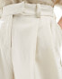 Vila Petite tailored wide leg trousers in cream