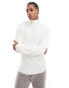 Brave Soul cotton ribbed roll neck jumper in white