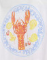 ASOS DESIGN oversized t-shirt with lobster plate graphic in white