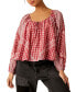 Women's Elena Printed Balloon-Sleeve Cotton Top