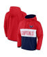 Men's Red, Navy Washington Capitals Backhand Shooter Defender Anorak Raglan Hoodie Quarter-Zip Jacket