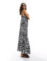 New Look cross back maxi beach dress in zebra