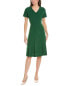 Tahari Asl Crepe Flare Dress Women's Green 2