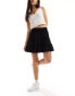 ASOS DESIGN shirred waist rara skirt in black