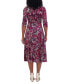 Petite Printed Keyhole Midi Dress