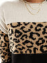 Only colourblock jumper in animal print