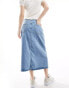 Selected Femme denim maxi skirt in light wash