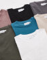 Topman 7 pack classic t-shirt in black, white, stone, mink, grey, khaki and teal