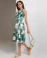 Women's Floral Jewel-Neck Sleeveless Dress