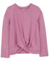 Kid Twist-Front Long-Sleeve Fashion Top - Pink 5