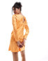 Never Fully Dressed Soho embossed satin mini dress in orange