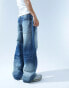 Bershka super baggy washed jeans in blue