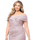 Plus Size Metallic Ruched Sheath Dress