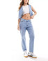 JJXX Nice straight fit cropped jeans in medium blue