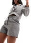 Pimkie high waisted tailored shorts in grey