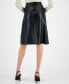 Women's Faux-Leather Midi Skirt