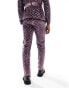 ASOS DESIGN slim diamond sequin suit trouser in lilac