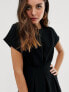 ASOS DESIGN nipped in waist mini dress in black