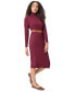 Women's Turtleneck Belted Long-Sleeve Dress