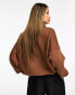 In The Style oversized half zip sweatshirt in chocolate