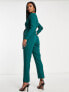 Closet London Petite tie waist kimono jumpsuit in emerald