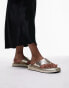 Topshop Jonah toe post footbed sandal in gold