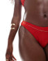 South Beach crinkle high leg bikini bottom in red