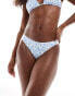 Daisy Street high leg bikini bottoms co-ord in blue ditsy print