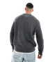 Tommy Jeans – Pullover in Melange-Grau mit großem Flaggenlogo