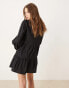 Nobody's Child Bernadetta long sleeve mini dress in black