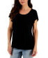 Women's Pleated-Neck Short-Sleeve Top, Regular & Petite, Created for Macy's