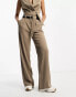 Stradivarius tailored belted trouser in stone co-ord