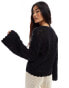 Vero Moda open knit cardigan in black