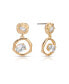 Organic Shape 18k Gold Plated Crystal Earrings