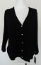 Alfani women's Sweater Long Sleeve Button Down cardigan Black White 0X