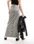 Calvin Klein Jeans front split denim maxi skirt in mid wash