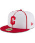 Men's White, Red Distressed Pittsburgh Crawfords Cooperstown Collection Turn Back The Clock 59FIFTY Fitted Hat